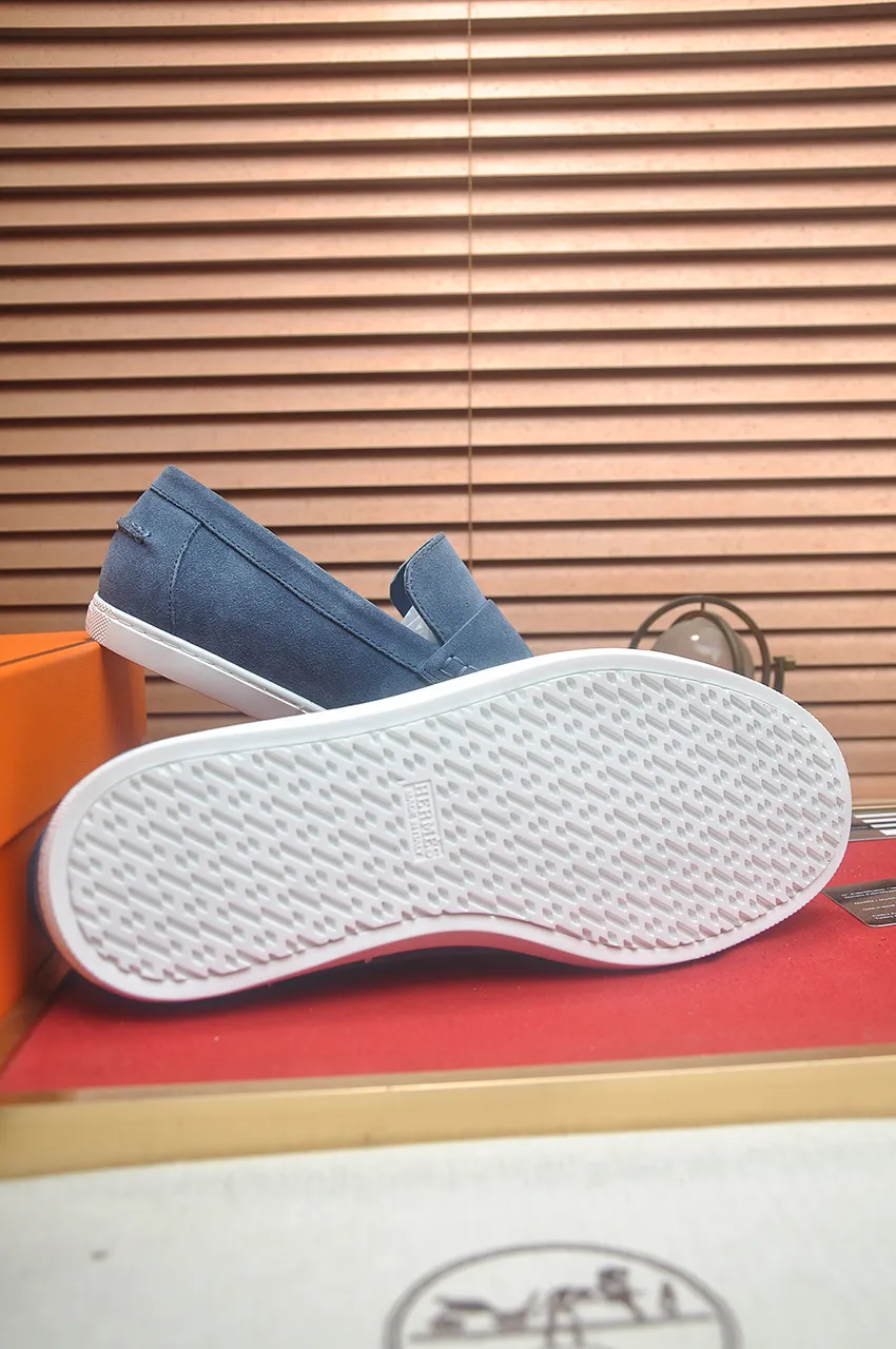 Men's Men's Shoes💰560💶[[HERMES]] (High-end Niuli) New 🍀 HERMES - top version of Hermès classic casual leather shoes! Made of imported original cowhide, the inner top layer is comfortable cowhide lining! Original wear-resistant rubber outsole! High quality products! Code number 39-45 (45 customized)